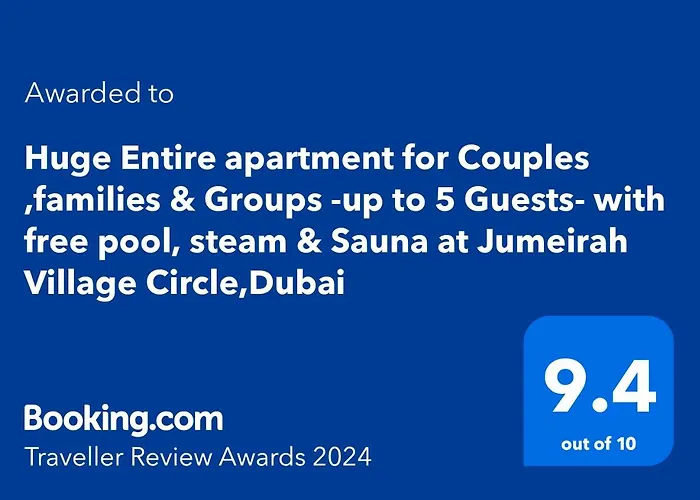 Huge Entire Apartment For Couples ,Families & Groups -Up To 5 Guests- With Free Pool, Steam & Sauna ,Jvc,Dubai que aceita animais de estimação